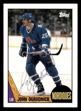 1987 Topps Hockey #134 John Ogrodnick Signed Autograph (no COA) *d3