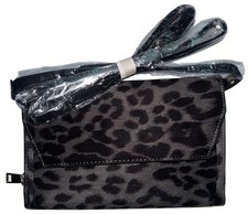 Dark Leopard Print Clutch Bag Purse Wallet