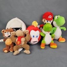 Nintendo Super Mario Plush Lot Of 7 Yoshi Blooper Cheep Donkey Kong Tanooki