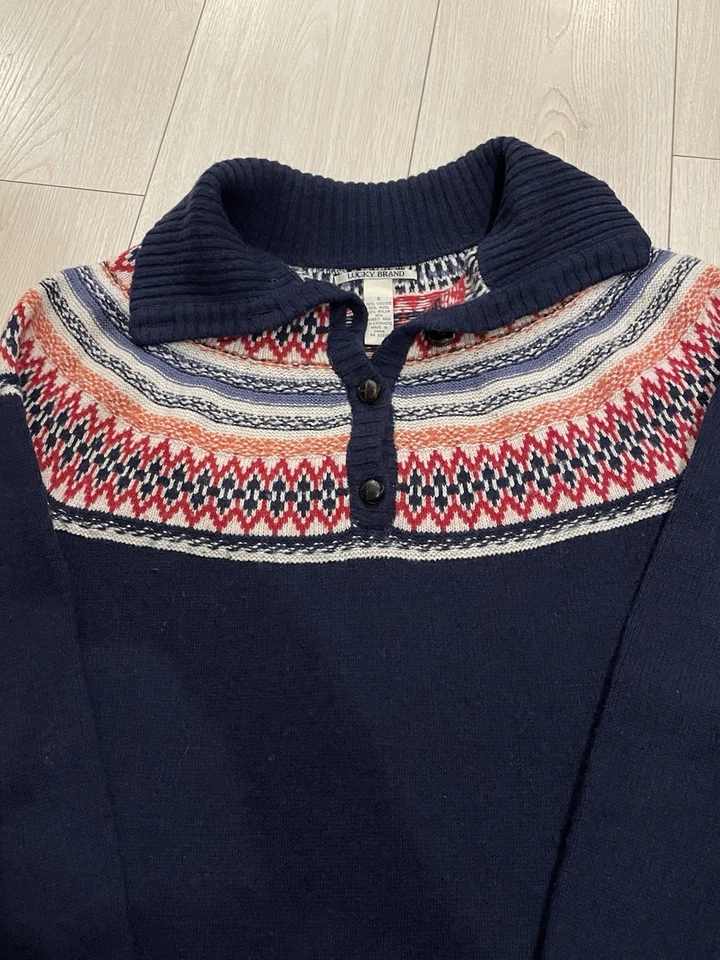 Vestido suéter para mujer Lucky Brand talla pequeña viscosa/lana manga larga Foto 2 de 4