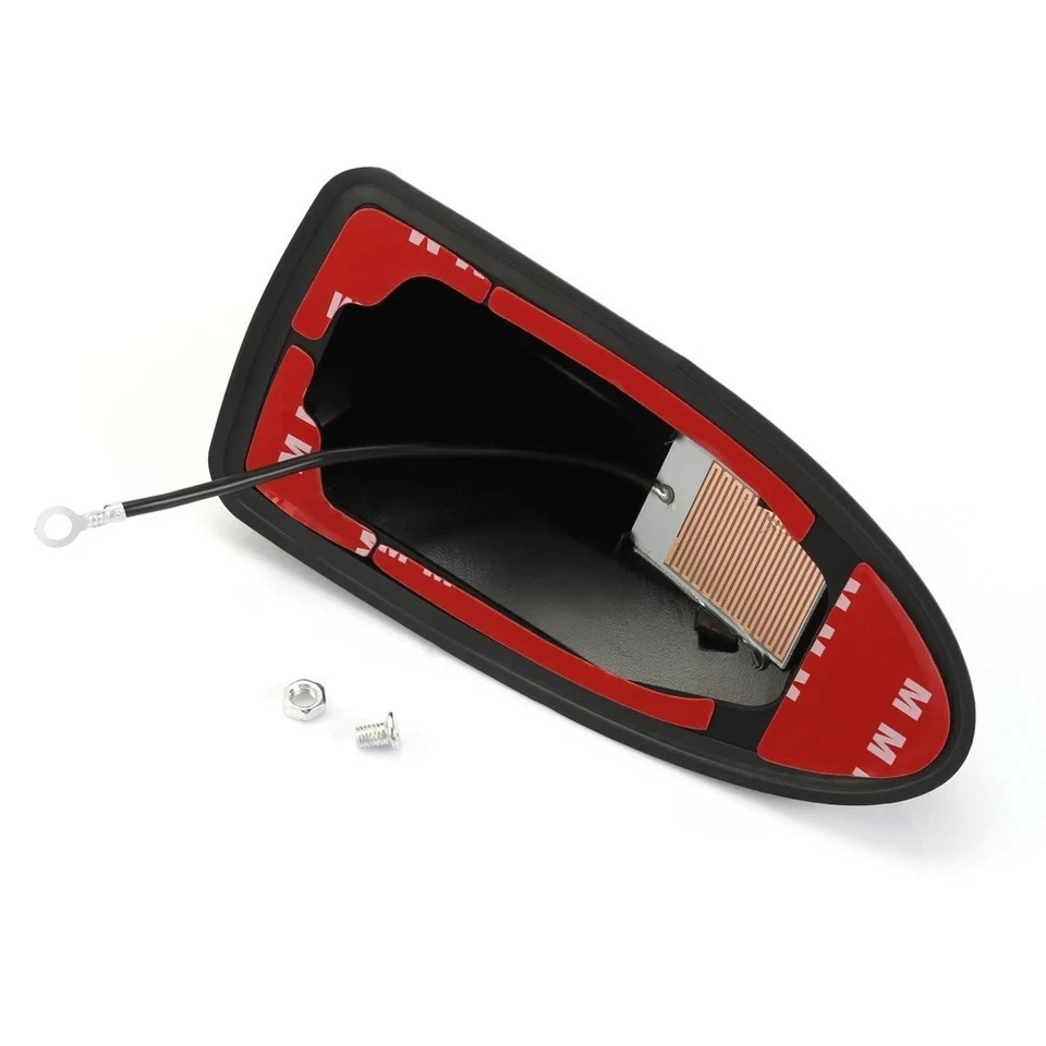 ANTENNA AUTO PINNA SQUALO TETTO ADESIVO NERO CARBON AUTORADIO FM AM UNIVERSALE - Immagine 2 di 4