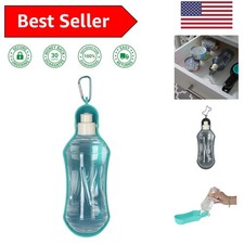 18 oz Leak-Resistant Travel Dog Water Dispenser with Carabiner Clip in Grey