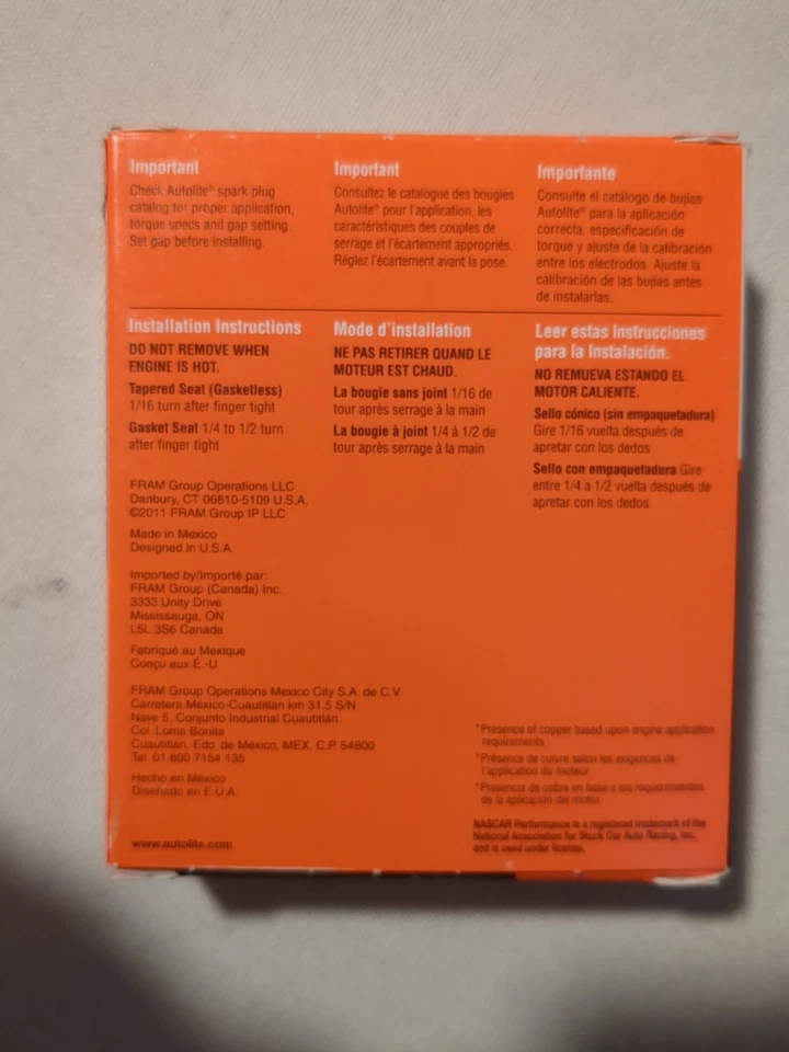 4 Pack - Autolite 404 Copper Resistor Automotive Replacement Spark Plugs - Image 3 of 3