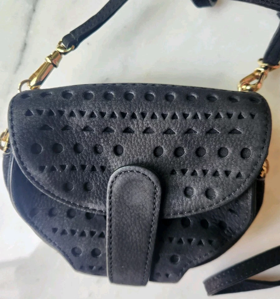 DKNY Suede Saddle Bag - Crossbody, Boho Foldable Purse With Card Holder - Image 2 of 4