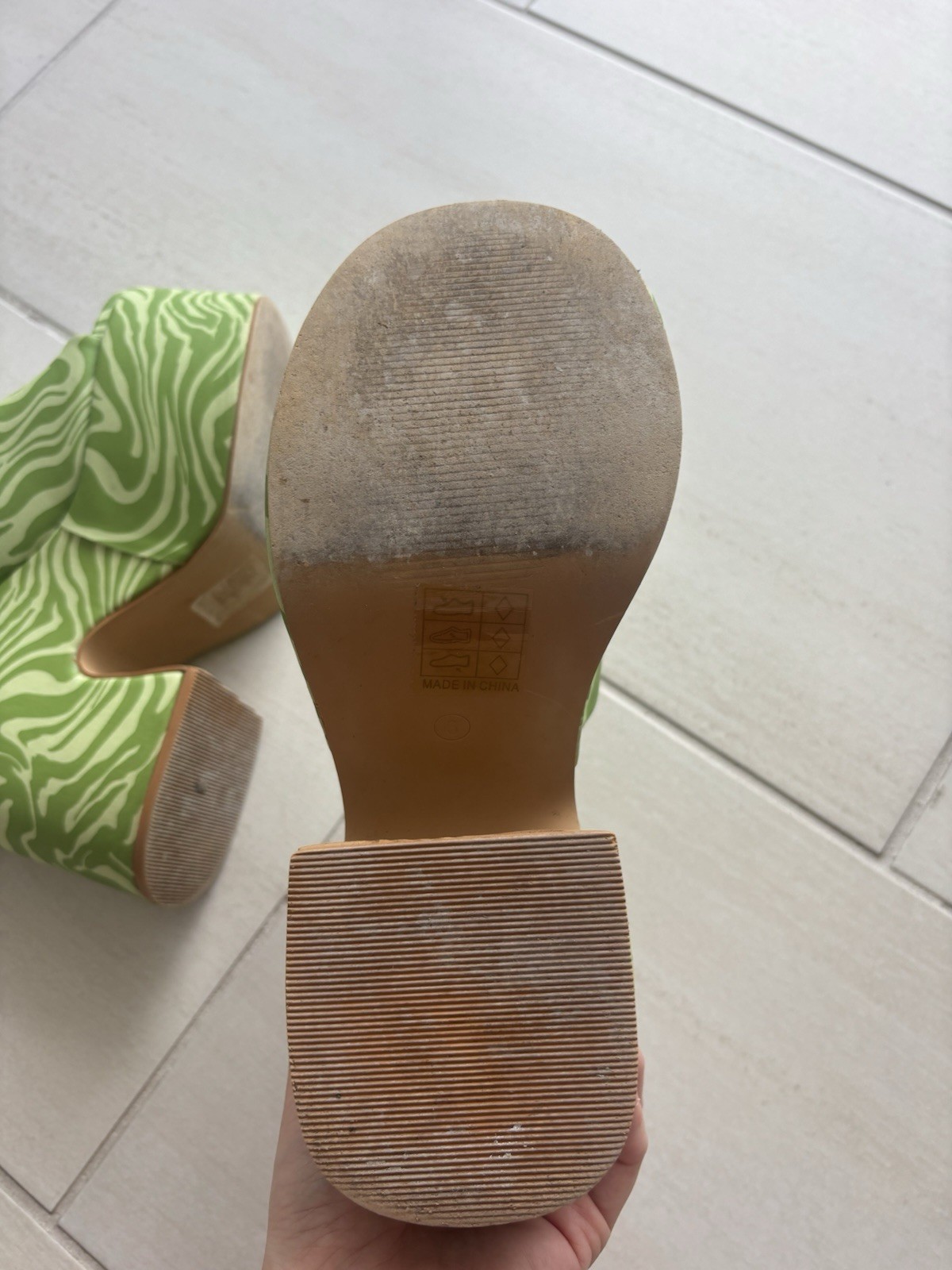 Daisy Street Green Patterned Platform Wedges Wome… - image 4