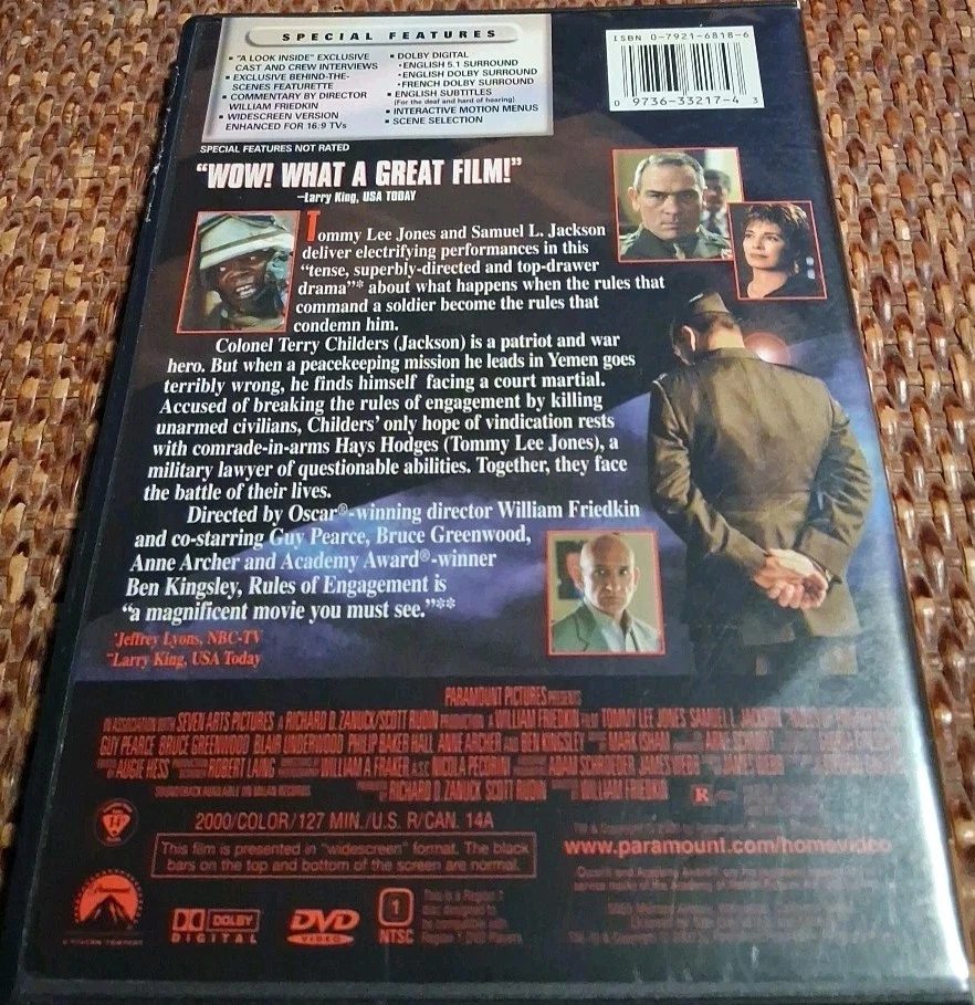 Rules of Engagement 2000 DVD RARE OOP HTF Jones Jackson  Foto 2 de 3