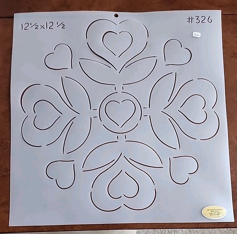 FANCY TULIP FLORAL Plastic Reusable Stencil Quilting Crafts #326  12.5 x 12.5"