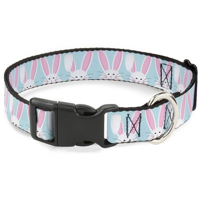 Plastic Clip Collar Easter Bunnies Smiling Sky Blue Large 15-24'' (US IMPORT)