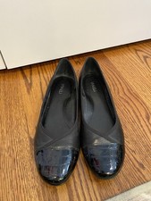Vaneli Ballet Flat 12M Black Leather Cap Toe ...