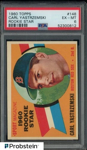 1960 Topps Rookie Star #148 Carl Yastrzemski RC HOF PSA 6 EX-MT