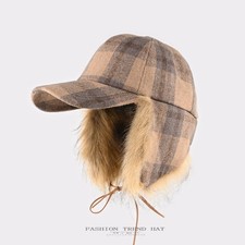 Winter Windproof Warm Baseball Caps with Fuzzy Faux Fur Ear Flaps Trapper Hats