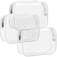TSA Approved Toiletry Bag 3 Pack Medium - Clear Makeup Bag Travel Quart Size ...