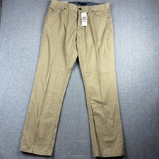 Tommy Hilfiger Pants Mens 33x32 Khaki Rebel Slim Straight Leg Chino Casual NWT