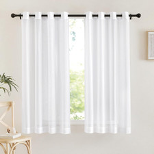 Sheer Window Panel Curtains - Grommet Top Gauzy Sheer Drapes Lightweight Breatha