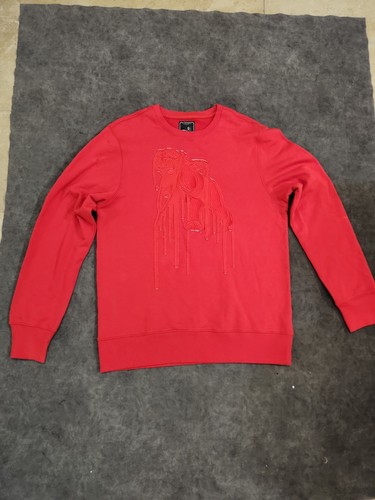 New Men Large PRPS Pullover Sweatshirt Big Logo Designer Red Japanese