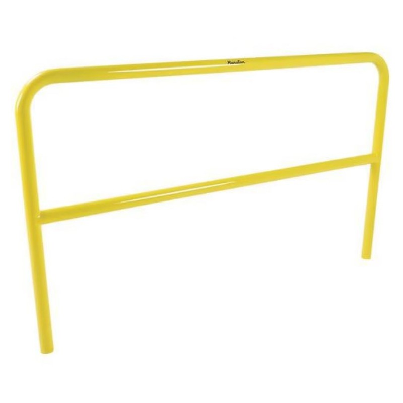 Barrière de voirie monobloc en acier robuste tube de 59mm jaune