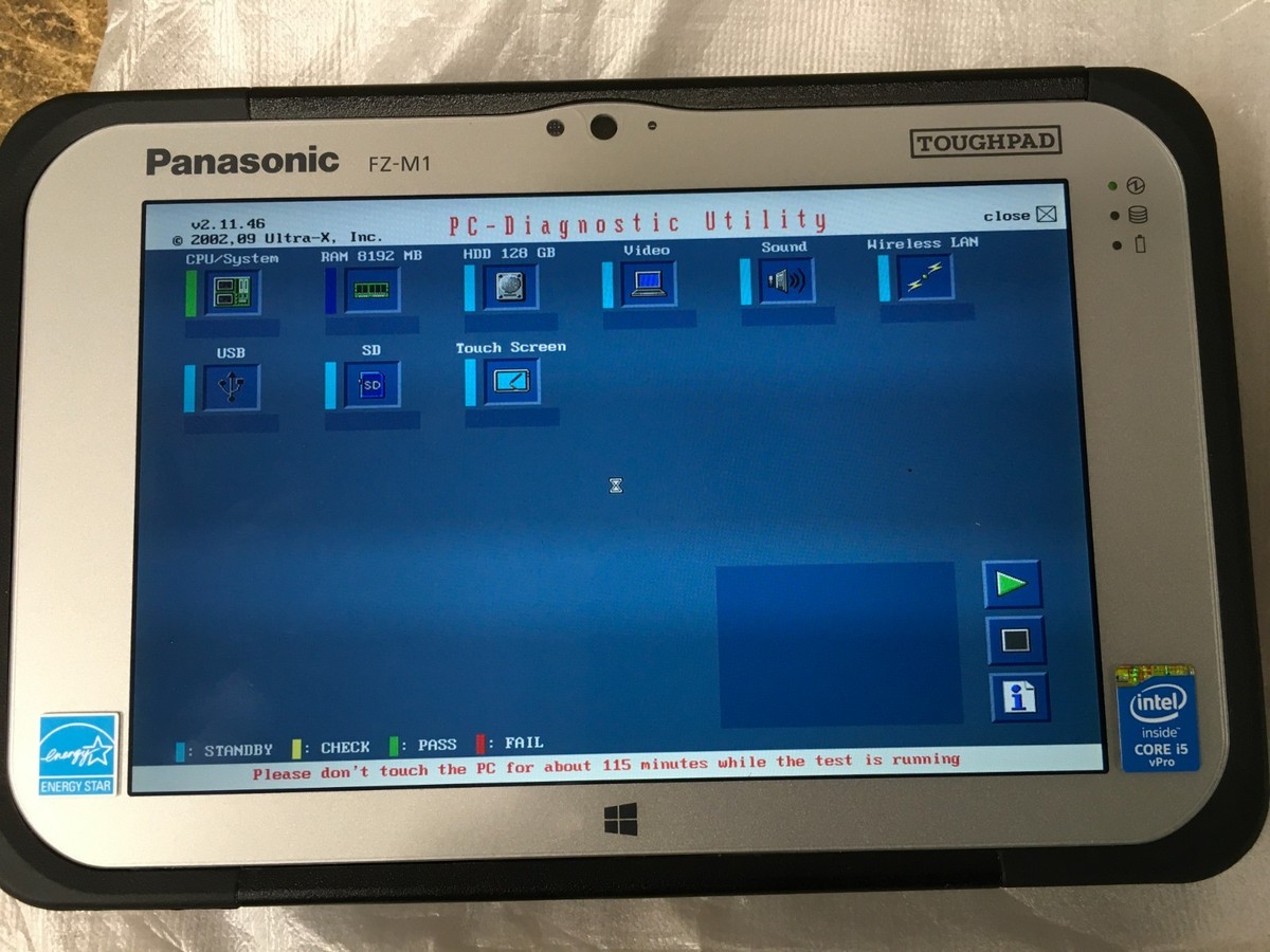 Panasonic FZ-M1 Toughpad Computer, Intel Core i5-4302Y, 8GB Ram
