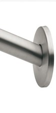 MOEN 60 in. Low Profile Curved Shower Rod Flange in Brushed Stainless Steel