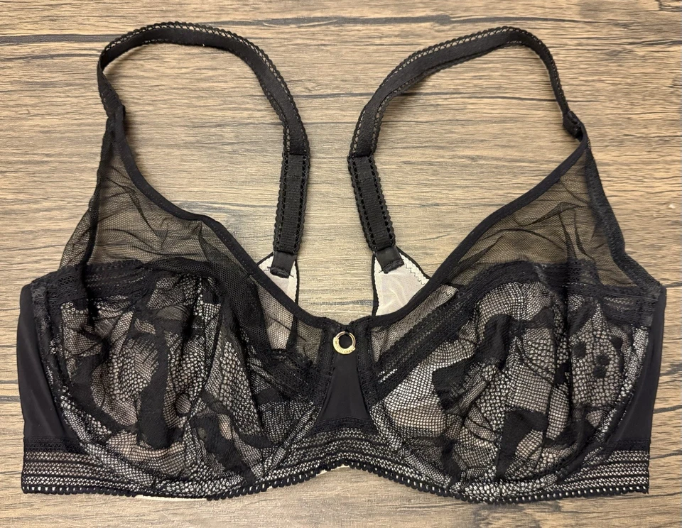 Sujetador Chantelle para mujer True Lace con aros cobertura completa, negro, 34D EE. UU. Foto 4 de 4