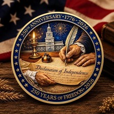 Declaration Of Independence 250th Anniversary Coin, 1776 -2026 Freedom Gift Coin