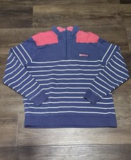 Vineyard Vines Girls 1/4 Zip Pink Pullover Sweatshirt Size XL - Pink Blue