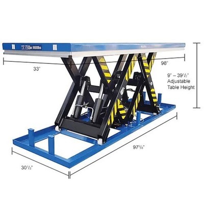 Power Parallel Double Scissor Lift Table, 98'' x 33'', 8800 Lb. Capacity