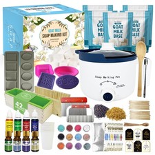 Goat Milk Soap Making Kit with Soap Melter for Adults, DIY Soap Making Suppli...