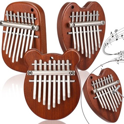 3 Pack Mini Kalimba Thumb Piano 8 Key Small Heart Oval Bear