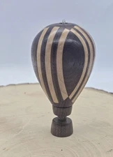 Artisan Handmade Home Turned Wood End Grain Art Hot Air Balloon 