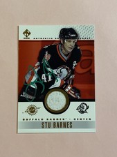 Stu Barnes 2001-02 Pacific Authentic Game Used Jersey IP Auto Autograph 