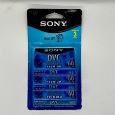Sony Mini-DV Premium Digital Video Cassette 60 Min SP 90 Min LP 3-Pack NEW