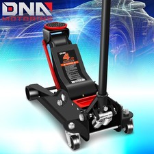 4 Ton Dual Piston Pump Low Profile Hydraulic Trolley Service / Floor Jack Black