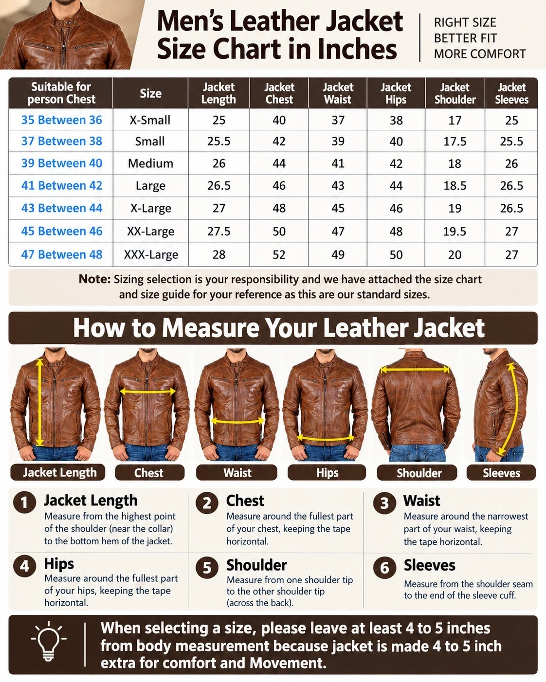 Genuine Lambskin Leather Jackets For Men Motorcycle Rider Outerwear Brown - product detail image 4