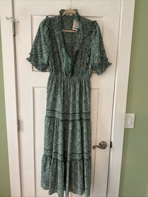 Max Studio Women's Floral Green Dress M
