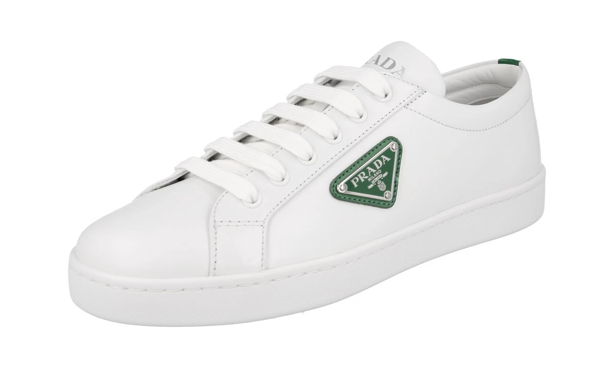 PRADA Leder Downtown Sneaker - 1E941M - Weiss - NEU