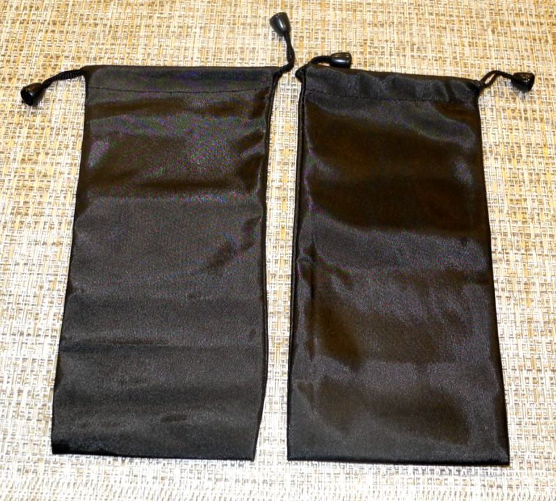 Lot of 2 Black Nylon Carry Cases w/Pull Straps on Top, 8.5" L x 4" W - New/Other