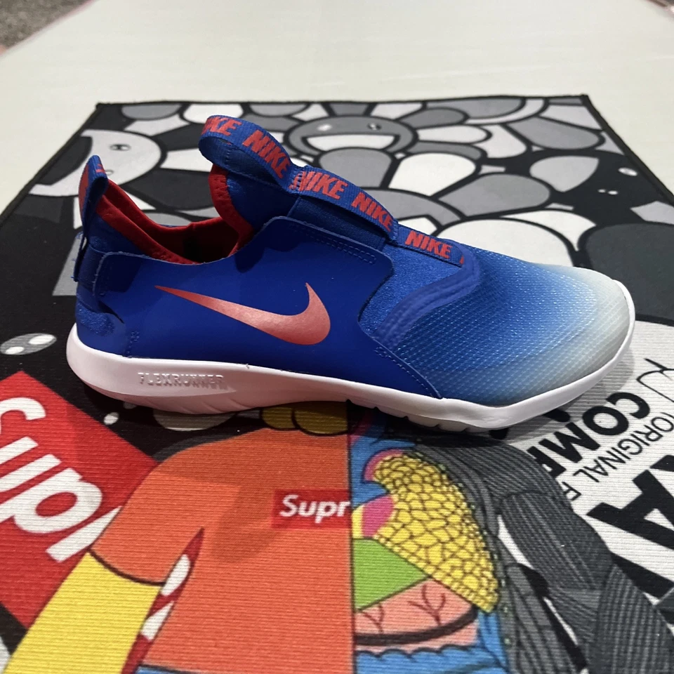Zapatos sin cordones Nike Flex Runner (TD) Game Royal/Rojo para niños pequeños - talla 5,5 NWB Foto 2 de 4