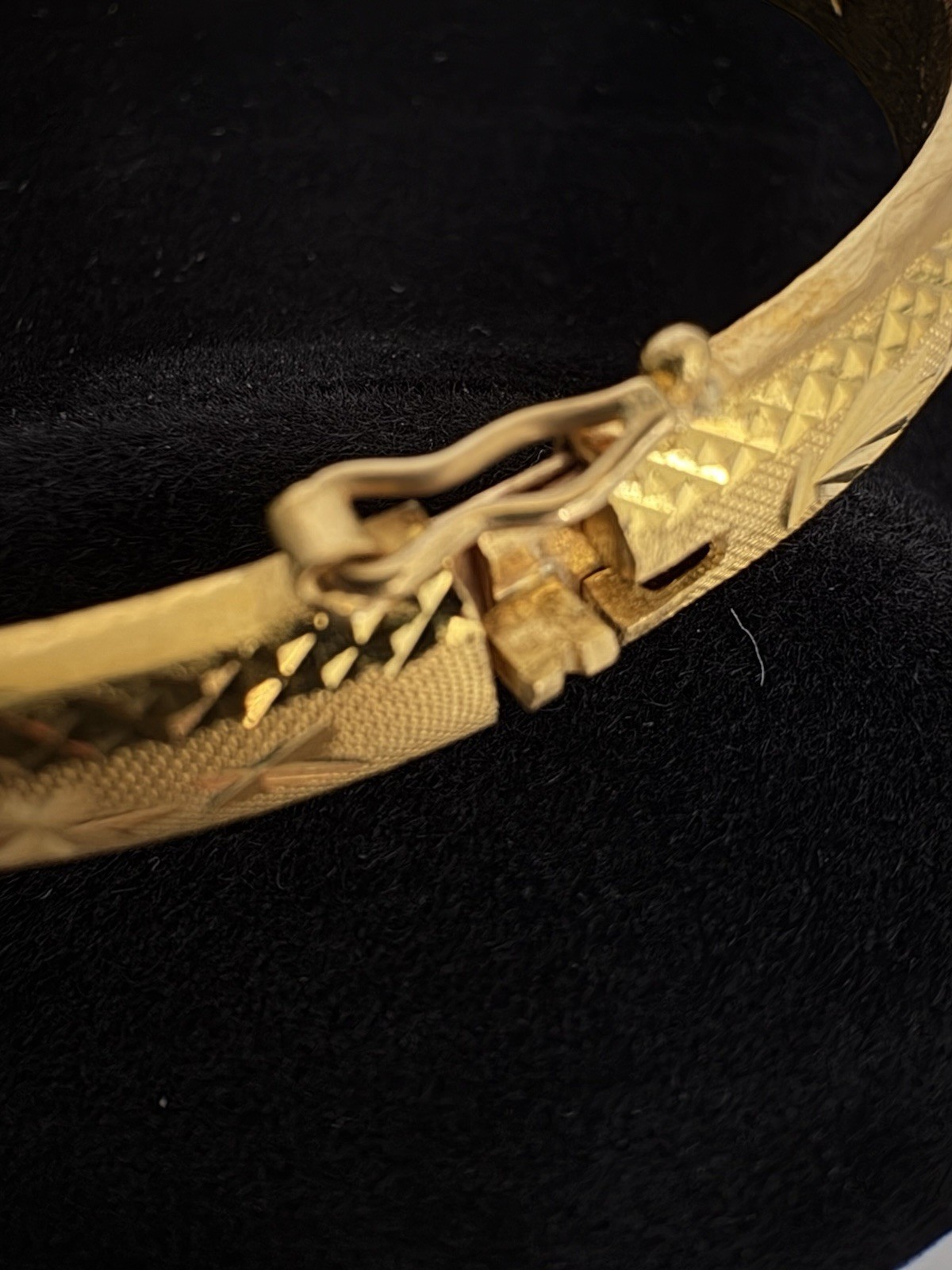 24K 999 Pure Solid Yellow Gold Hinged Bangle Brac… - image 6