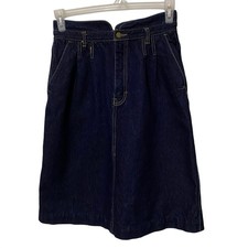 Vtg 80s Gitano A-line Denim Skirt Granola Chic Clean Girl Modest Dark Blue Wash