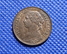 1880 Farthing Queen Victoria British Bronze Coin