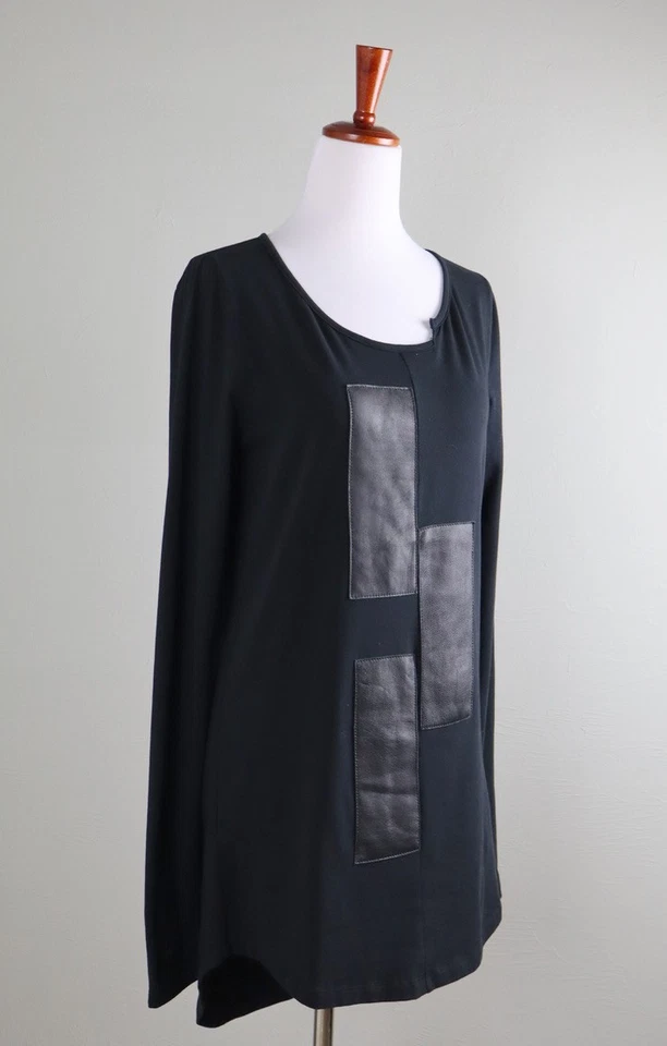 Top túnica retazos de cuero genuino negro liso talla 36 BLACK BY K&M $182 Foto 2 de 4