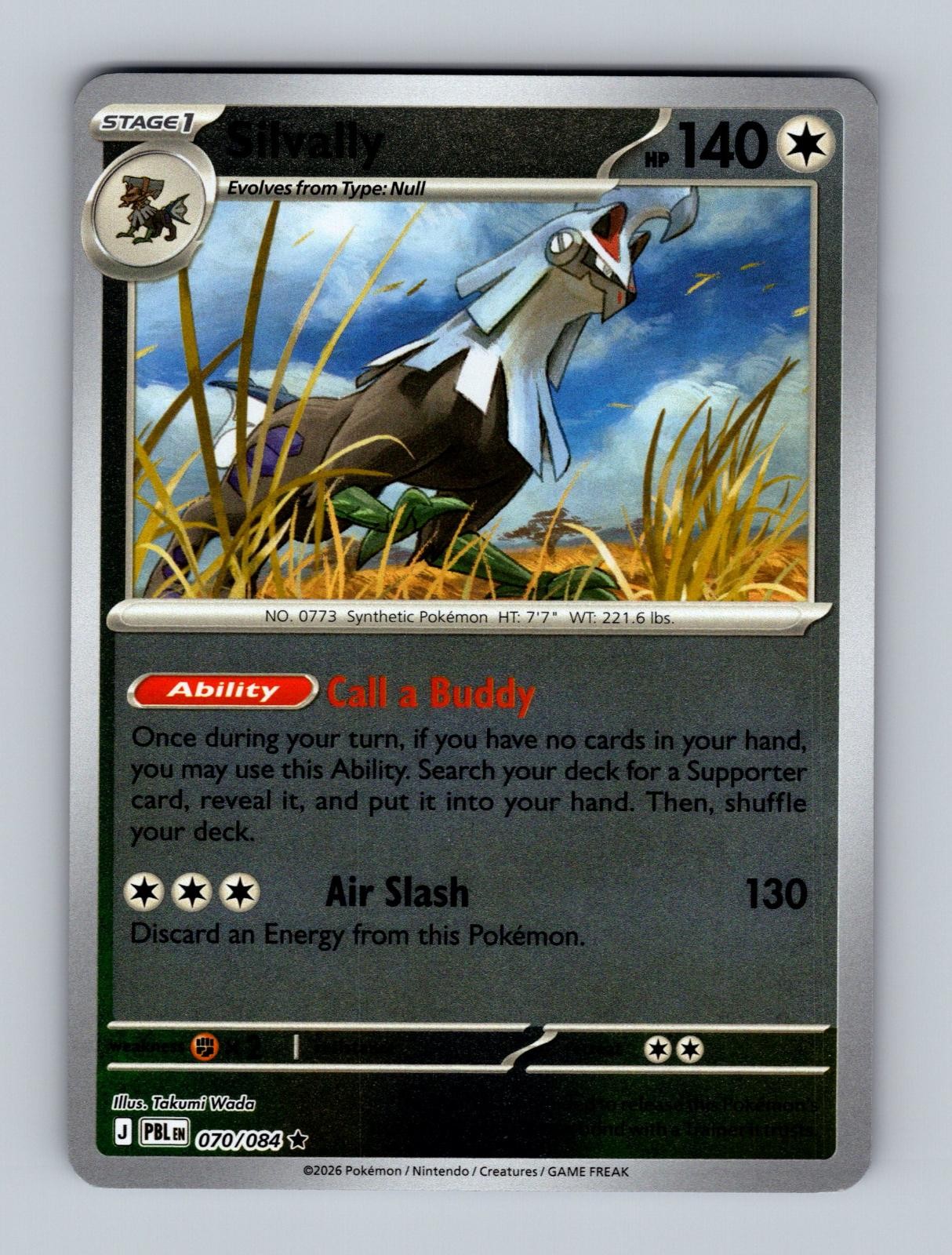 Silvally 070/084 Rare Pitch Black Pokemon Reverse Holo