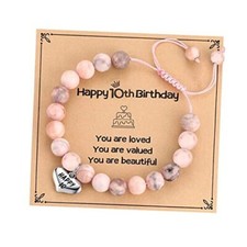 Happy Birthday Gifts for 5-25 Year Old Girls, happy 10 bday braided bracelet