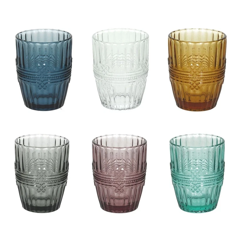 Bicchieri Acqua Servizio Set per 6 Persone TOGNANA Tavola Pranzo Colorati Sicily, fotografia 8 di 10