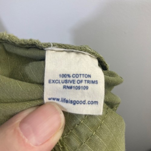 Womens Life Is Good Cargo Shorts Khaki Green 10 Ripstop Cotton Outdoor Casual - Picture 12 of 13