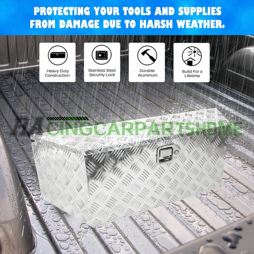 39"Lx15.5"Wx12"H Pick Up Trailer Truck Bed Tool Box Storage Heavy Duty Aluminum - Picture 7 of 12