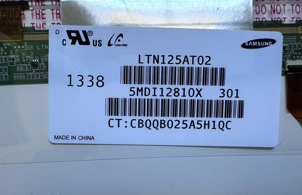 SAMSUNG 12.5" Laptop Screen Panel Display LTN125AT02 Matte - Image 3 of 3