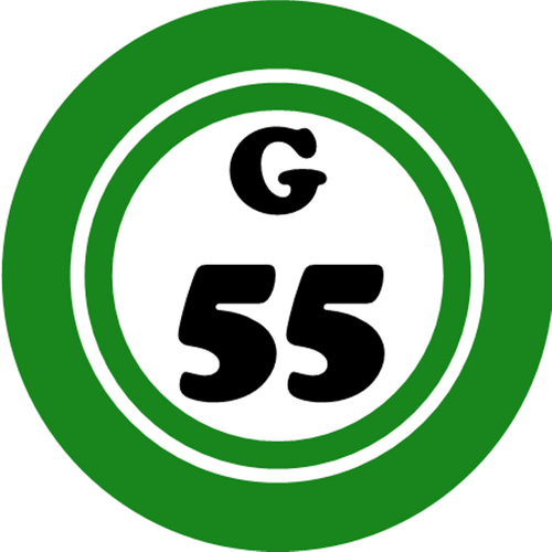 G 55 G55 Bingo Ball 10 Pack Circle Stickers 3" x 3" Hobby Number