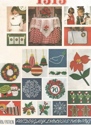 1313 Vogue Transfer Pattern Santa Pack II Holiday Embroidery UNCUT Christmas
