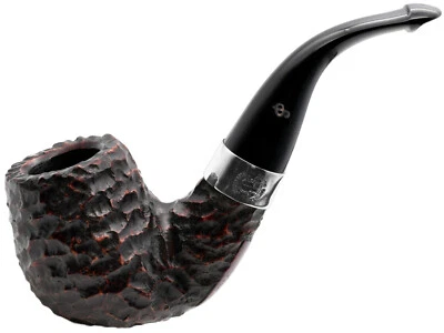 Peterson Sherlock Holmes Rustic 'Professor' 9mm Filter Silver Mounted Briar Pipe